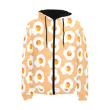 Fried Eggs Pattern Print Design 01 Men's Padded Hooded Jacket(ModelH42)