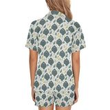 Stingray Pattern Print Design 03 Women's V-Neck Short Pajama Set