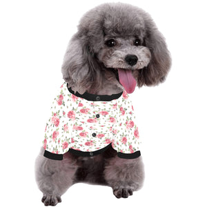 Rose Pattern Print Design 02 All Over Print Pet Dog Round Neck Fuzzy Shirt