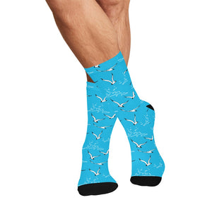 Seagull Pattern Print Design 05 Crew Socks