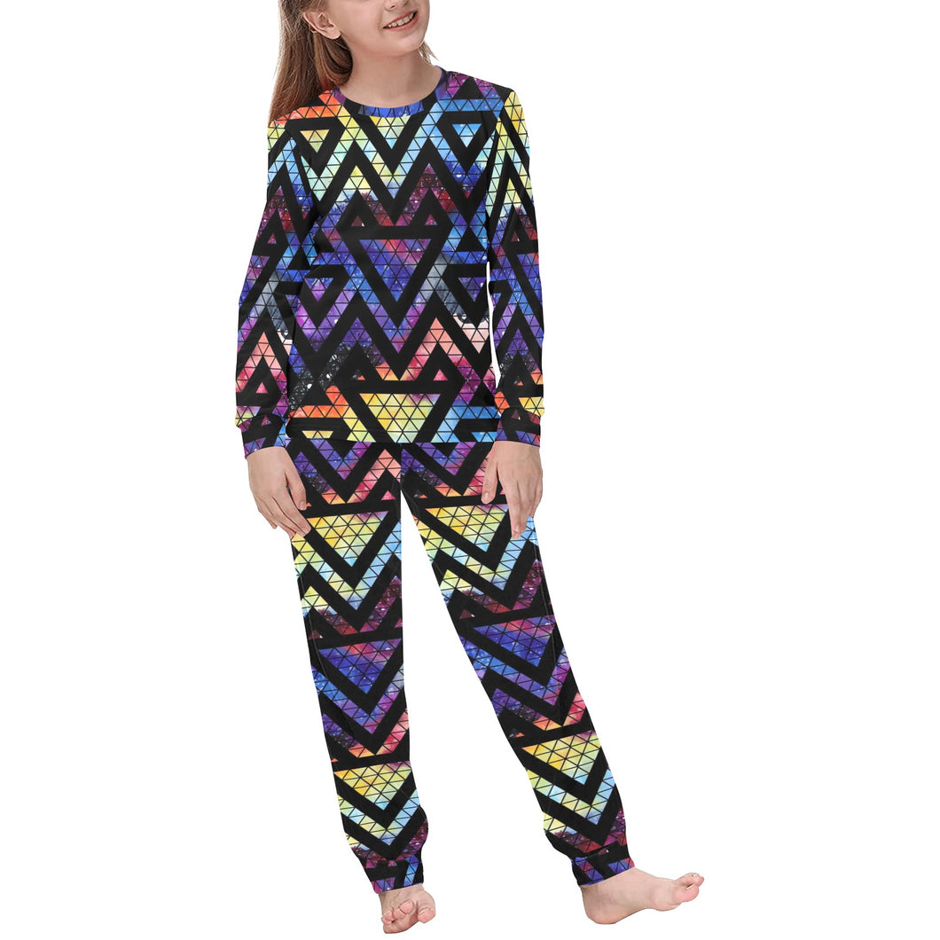 Space Colorful Tribal Galaxy Pattern Kids' Boys' Girls' All Over Print Pajama Set