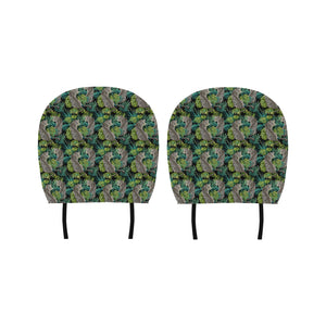 Leopard Leaves Pattern Car Headrest Cover