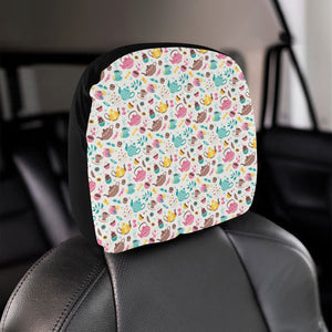 Tea pots Pattern Print Design 05 Car Headrest Cover