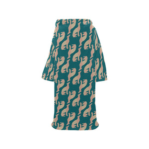 Greyhound Pattern Print Design 05 Blanket Robe with Sleeves