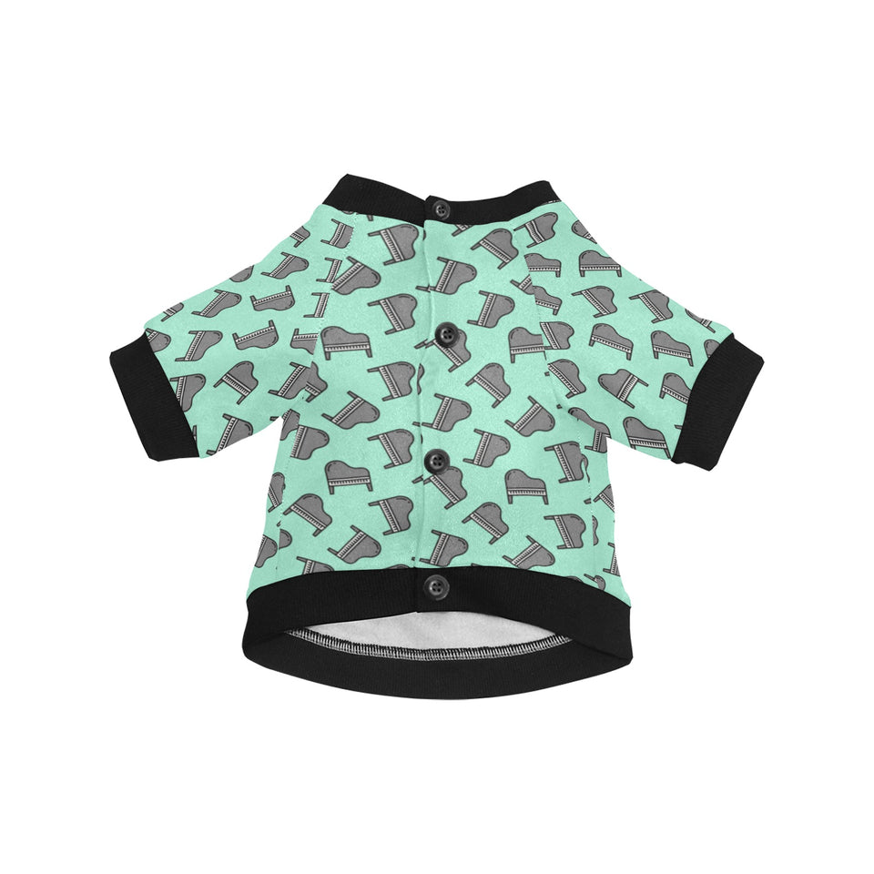 Piano Pattern Print Design 04 All Over Print Pet Dog Round Neck Fuzzy Shirt