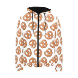 Pretzels Pattern Print Design 05 Men's Padded Hooded Jacket(ModelH42)