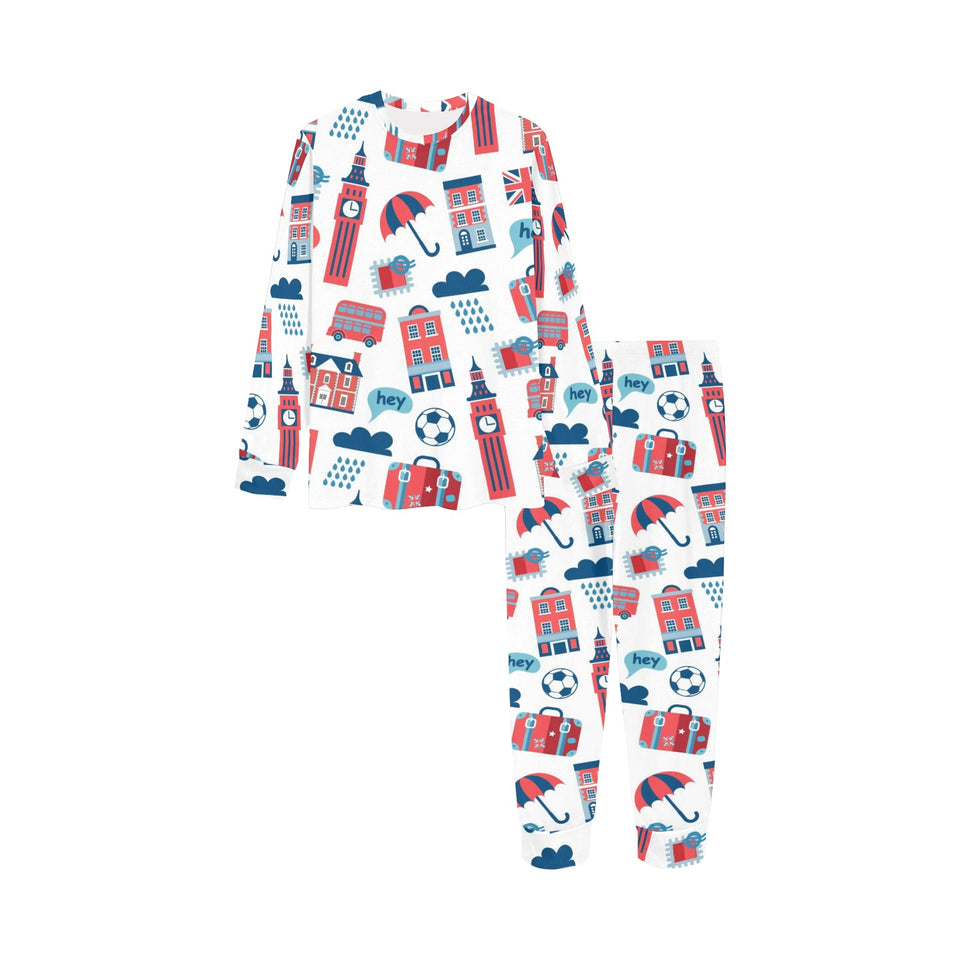 British Pattern Print Design 05 Kids' Boys' Girls' All Over Print Pajama Set