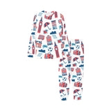 British Pattern Print Design 05 Kids' Boys' Girls' All Over Print Pajama Set