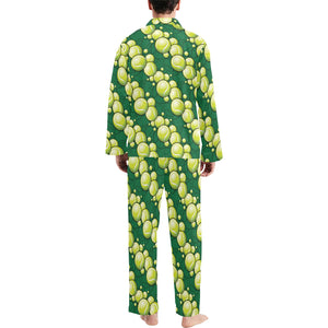 Tennis Pattern Print Design 04 Men's Long Pajama Set