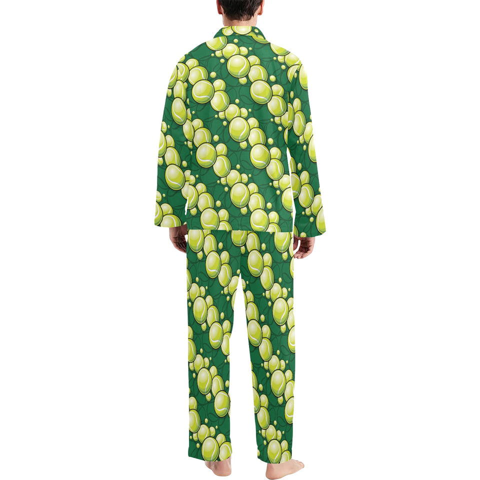 Tennis Pattern Print Design 04 Men's Long Pajama Set