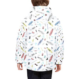 Surfboard Pattern Print Design 01 Kids' Boys' Girls' Padded Hooded Jacket