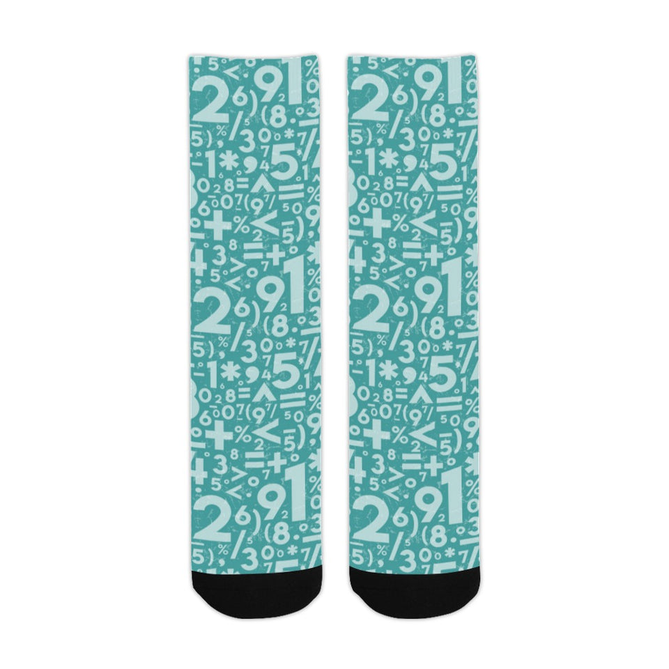 Math Pattern Print Design 05 Crew Socks