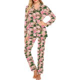 Rose Pattern Print Design 04 Women's Long Pajama Set