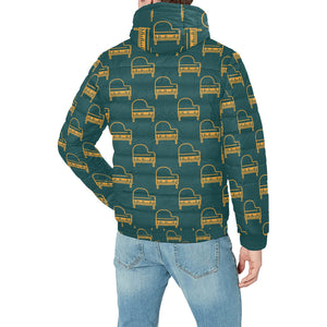 Piano Pattern Print Design 03 Men's Padded Hooded Jacket(ModelH42)