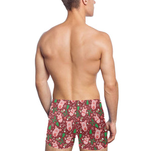 Pig Pattern Print Design 01 Men's Swimming Trunks