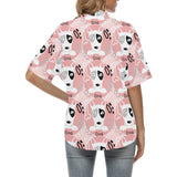 Bull Terrier Pattern Print Design 03 Women's All Over Print Hawaiian Shirt