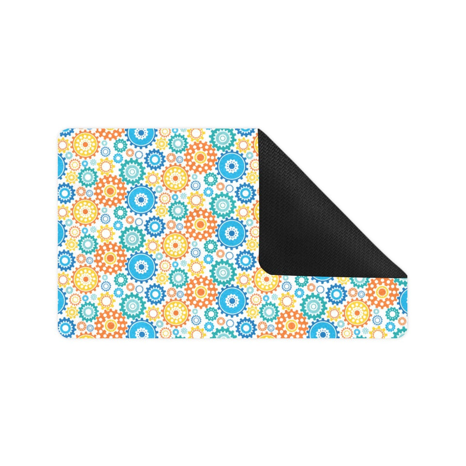 Gear Pattern Print Design 04 Doormat