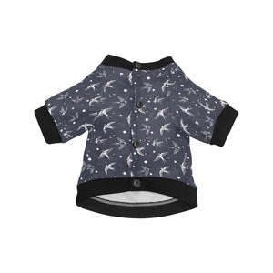 Swallow Pattern Print Design 02 All Over Print Pet Dog Round Neck Fuzzy Shirt