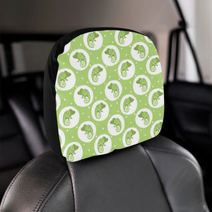 Chameleon Lizard Circle Pattern Car Headrest Cover