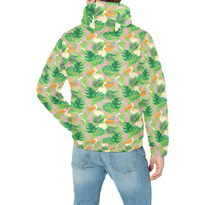 Pelican Pattern Print Design 05 Men's Padded Hooded Jacket(ModelH42)