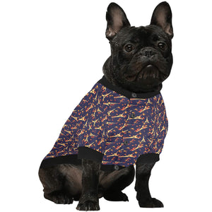 Eiffel Tower Pattern Print Design 02 All Over Print Pet Dog Round Neck Fuzzy Shirt