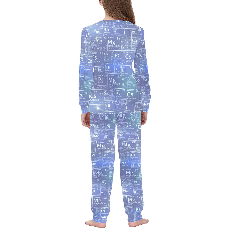 Chemistry Periodic Table Pattern Print Design 02 Kids' Boys' Girls' All Over Print Pajama Set