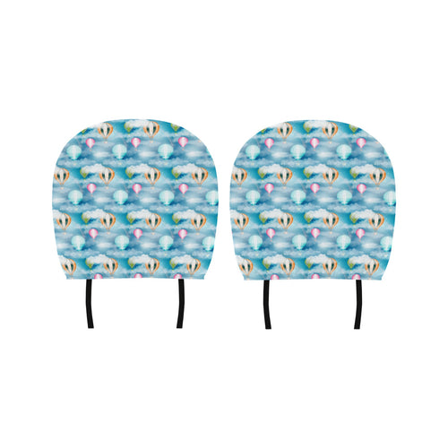 Hot Air Balloon in Night Sky Pattern Car Headrest Cover