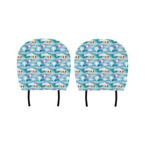 Hot Air Balloon in Night Sky Pattern Car Headrest Cover