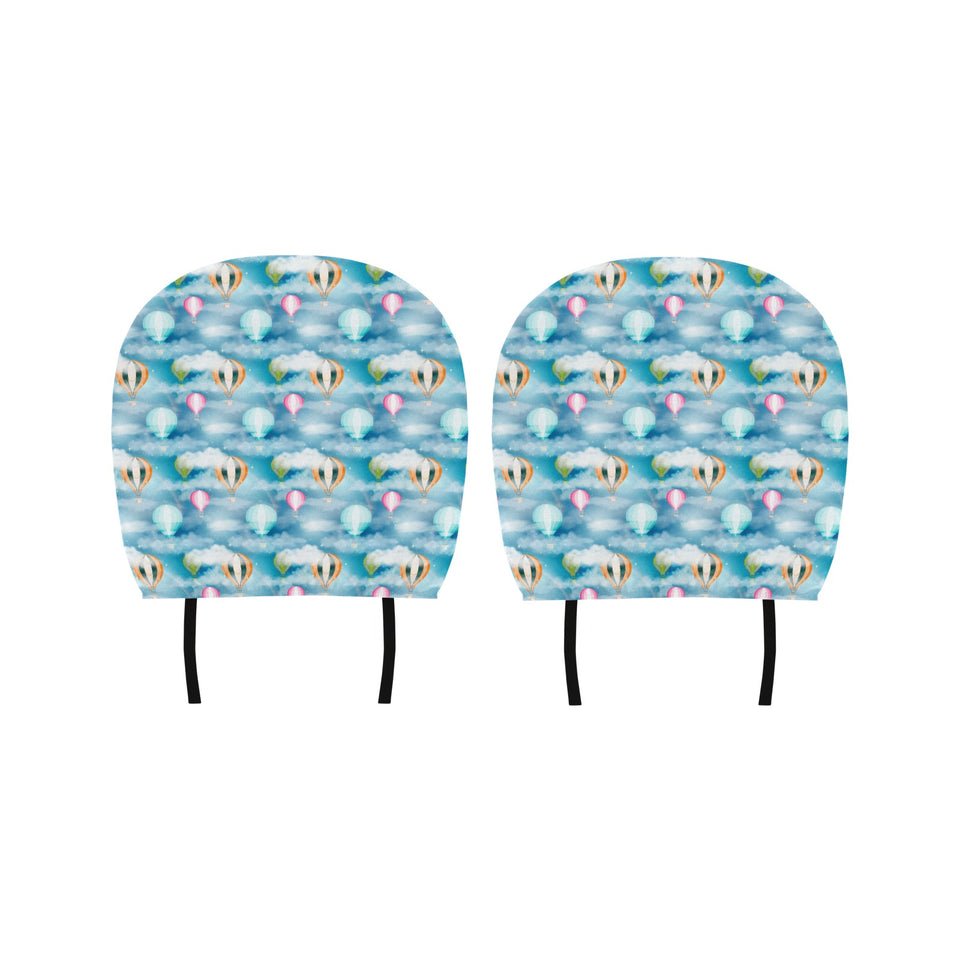 Hot Air Balloon in Night Sky Pattern Car Headrest Cover