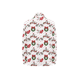 Hedgehog Pattern Print Design 05 Women's Long Sleeve Polo Shirt