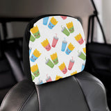 Colorful French Fries Pattern Car Headrest Cover