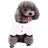 Eiffel Tower Pink Theme Pattern Print Design 05 All Over Print Pet Dog Round Neck Fuzzy Shirt