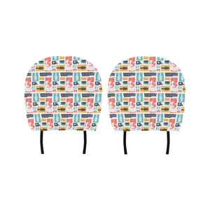 Guitar Pattern Background Car Headrest Cover