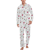 Jack Russel Pattern Print Design 03 Men's Long Pajama Set