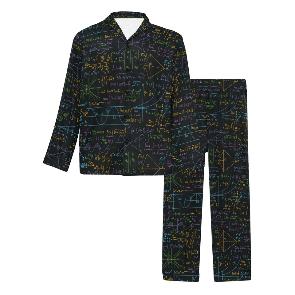 Math Pattern Print Design 01 Men's Long Pajama Set