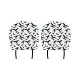 Crow Water Color Pattern Car Headrest Cover