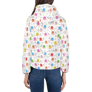 Snail Pattern Print Design 05 Women's Padded Hooded Jacket