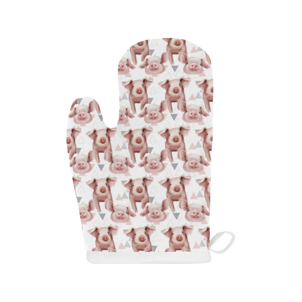 Pig Pattern Print Design 04 Heat Resistant Oven Mitts