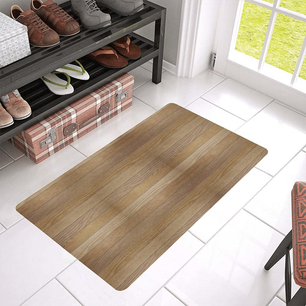 Wood Printed Pattern Print Design 02 Doormat