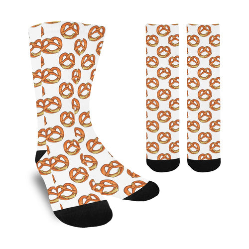 Pretzels Pattern Print Design 03 Crew Socks