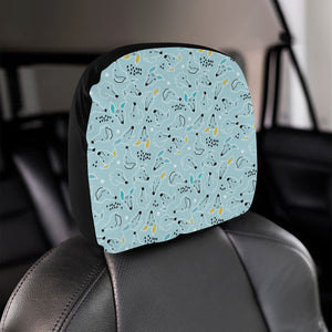 Greyhound Pattern Print Design 03 Car Headrest Cover