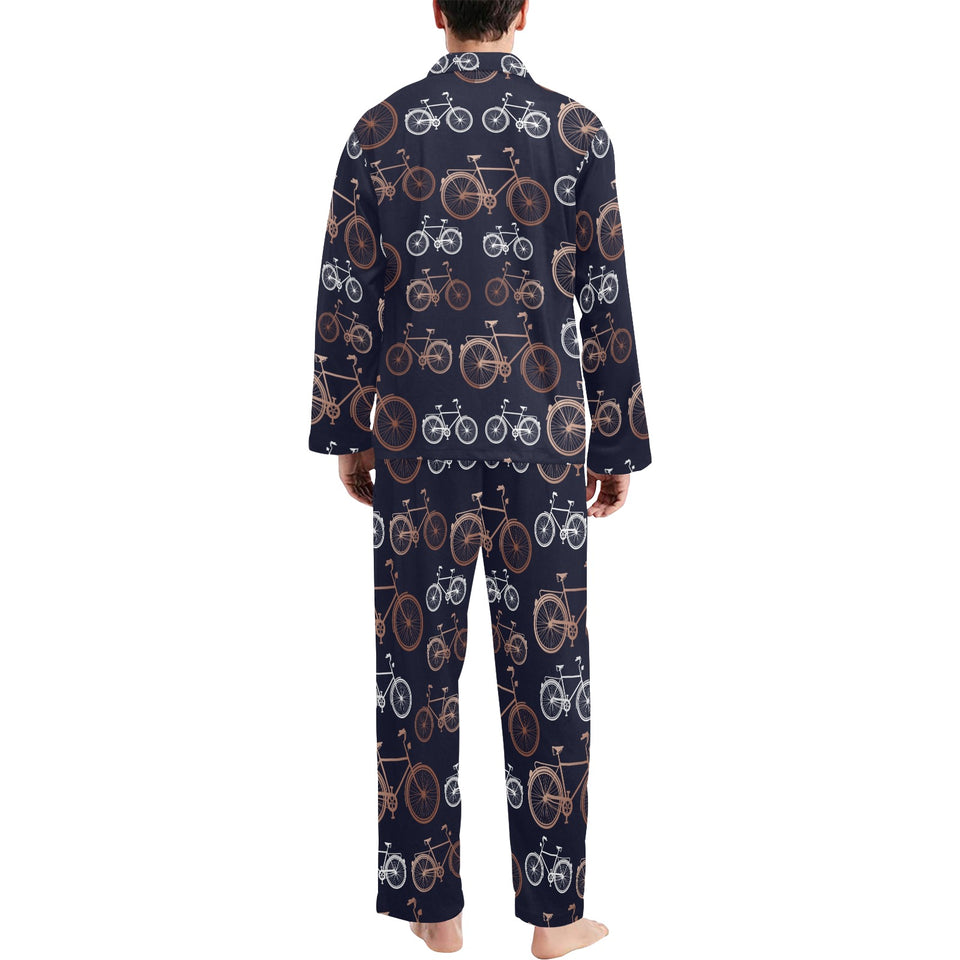 Bicycle Pattern Print Design 01 Men's Long Pajama Set