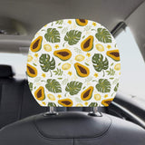 Papaya Leaves Flower Pattern Car Headrest Cover