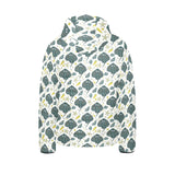 Stingray Pattern Print Design 03 Kids' Boys' Girls' Padded Hooded Jacket