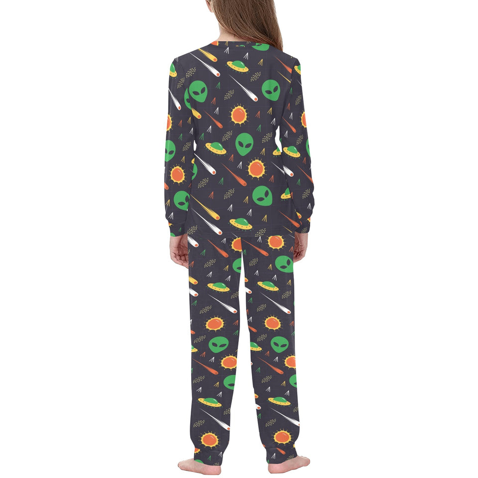 Alien Pattern Print Design 03 Kids' Boys' Girls' All Over Print Pajama Set