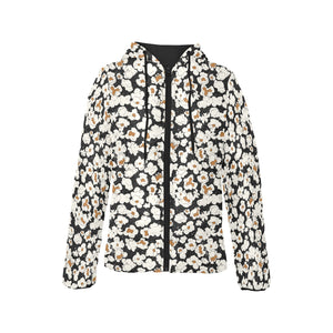 Popcorn Pattern Print Design 02 Women's Padded Hooded Jacket