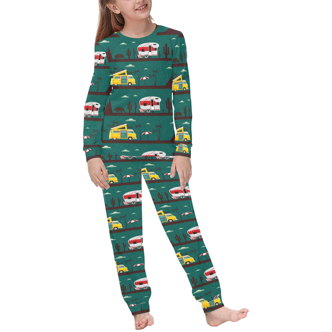 Camper Van Pattern Print Design 03 Kids' Boys' Girls' All Over Print Pajama Set