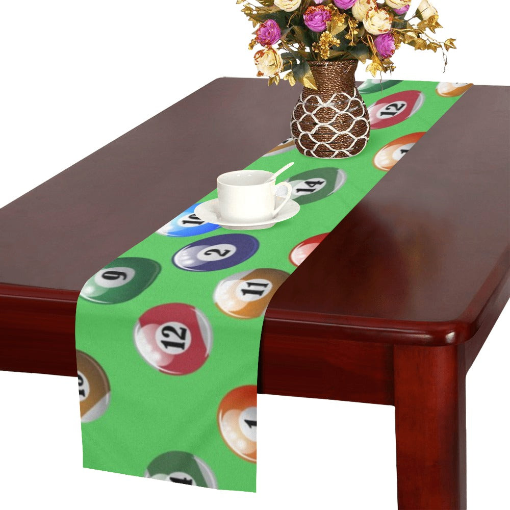 Billiard Ball Pattern Print Design 02 Table Runner