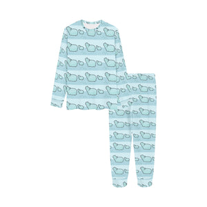 Hippopotamus Pattern Print Design 02 Kids' Boys' Girls' All Over Print Pajama Set