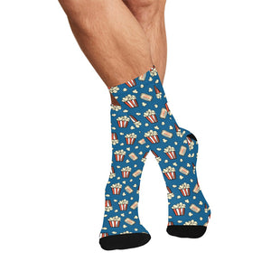 Popcorn Pattern Print Design 03 Crew Socks